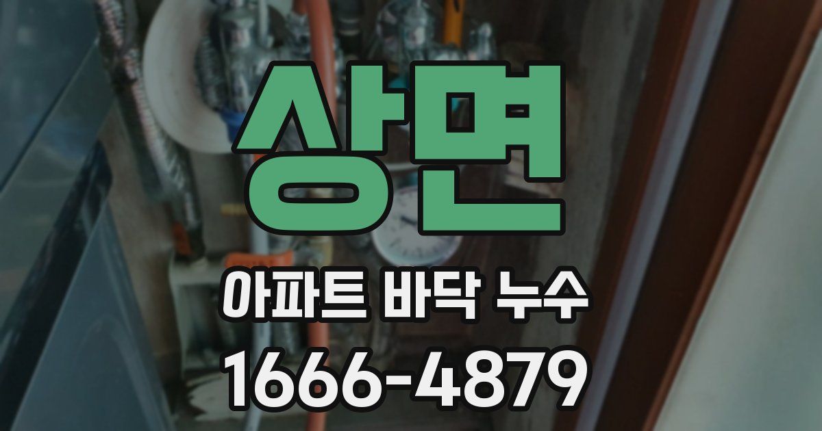 상면 아파트 바닥 누수