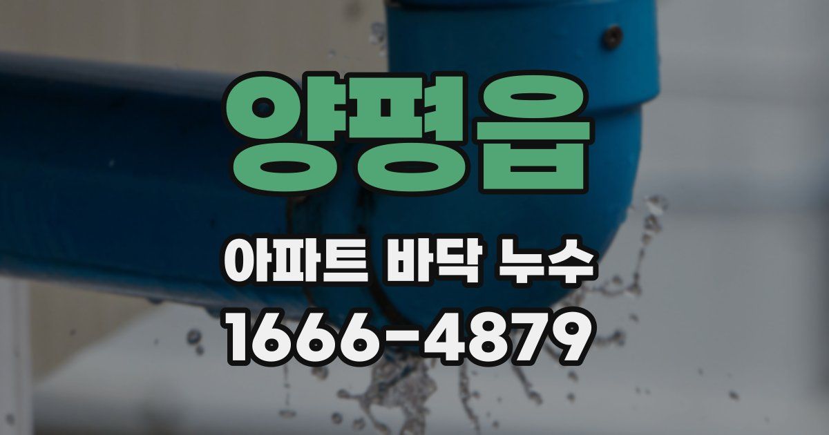 양평읍 아파트 바닥 누수