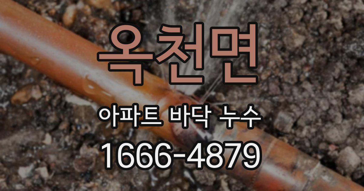 옥천면 아파트 바닥 누수