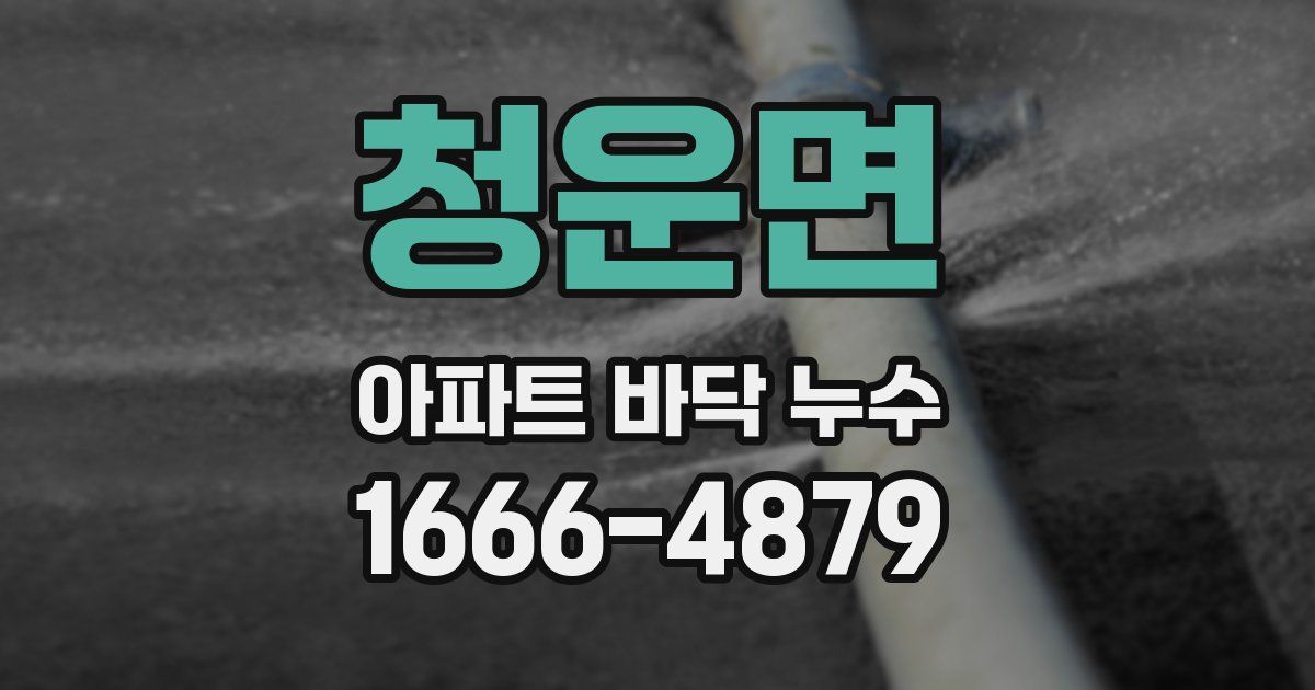 청운면 아파트 바닥 누수