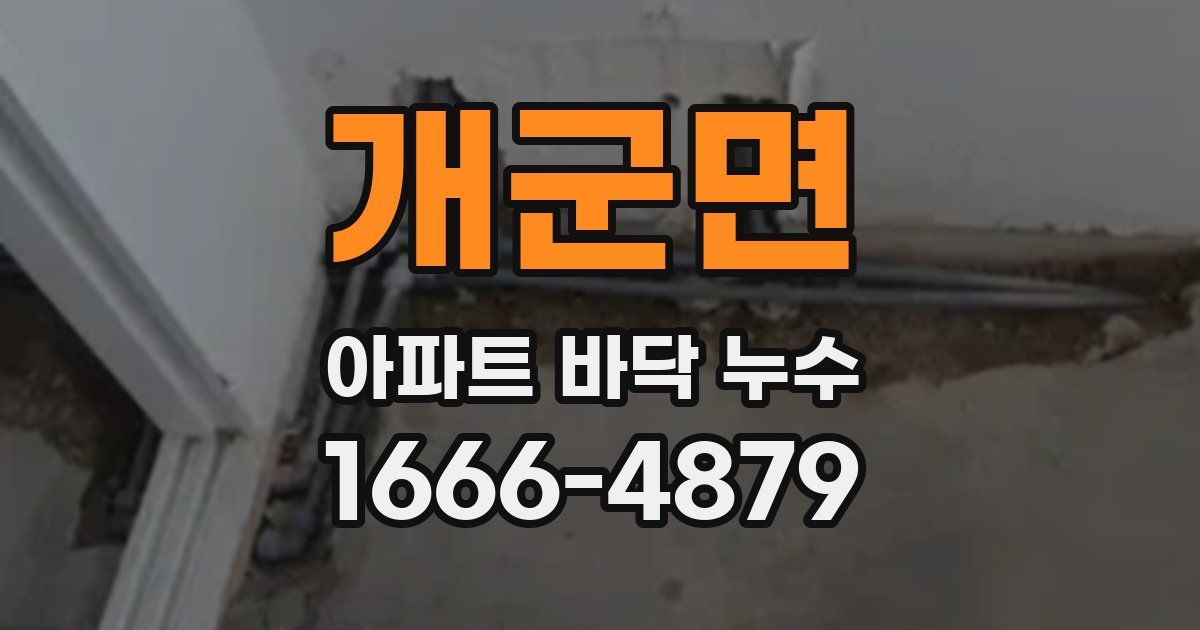 개군면 아파트 바닥 누수