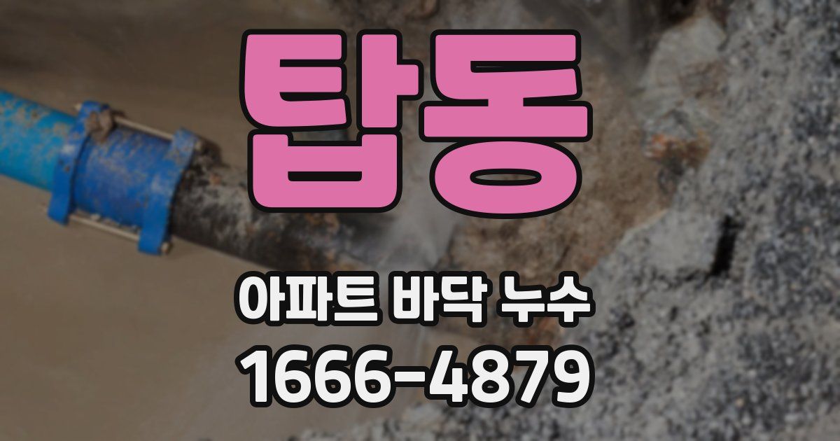 탑동 아파트 바닥 누수