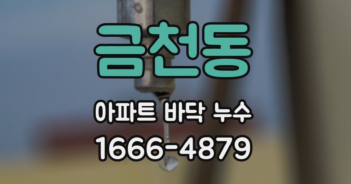 금천동 아파트 바닥 누수