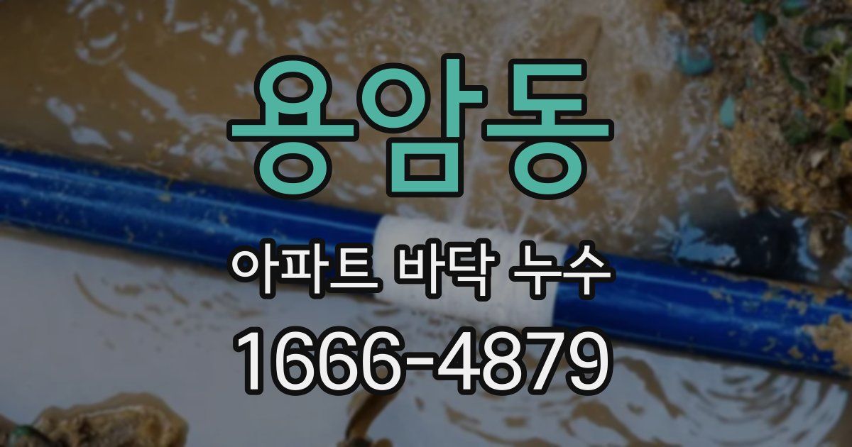 용암동 아파트 바닥 누수
