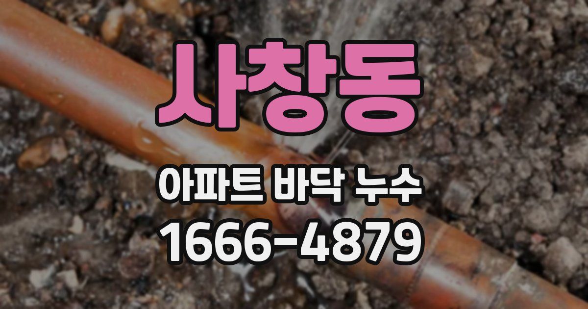 사창동 아파트 바닥 누수