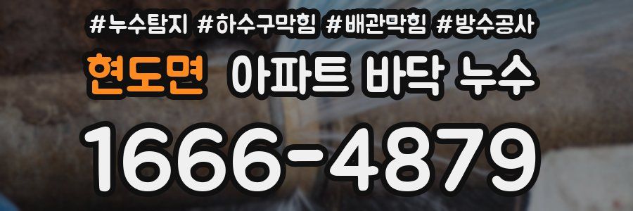 현도면 아파트 바닥 누수