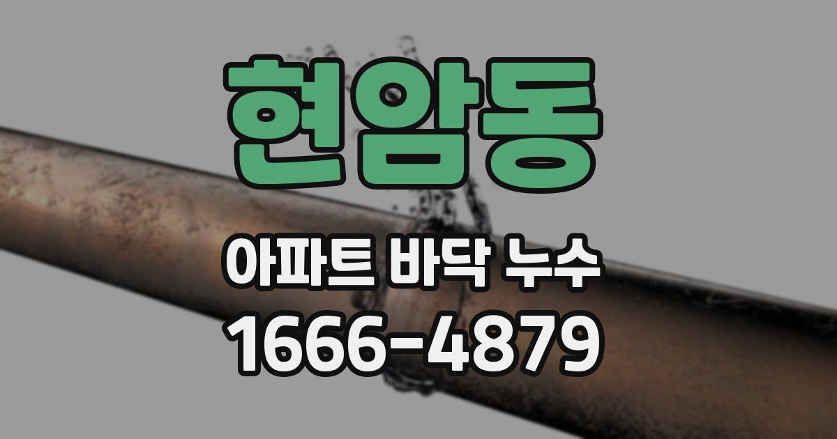 현암동 아파트 바닥 누수