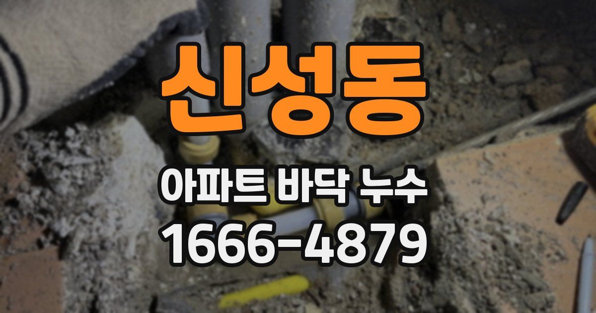 신성동 아파트 바닥 누수
