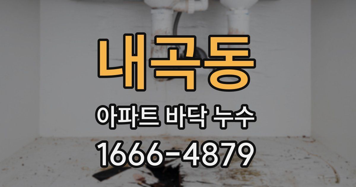 내곡동 아파트 바닥 누수