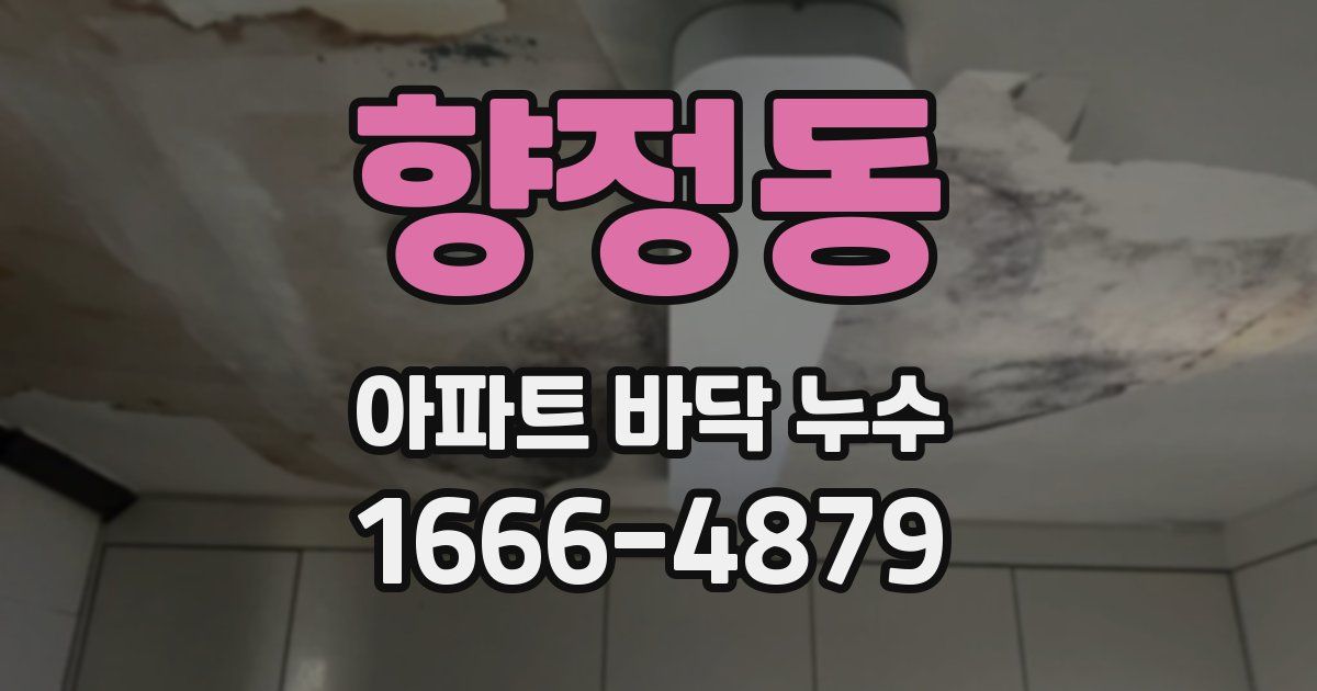 향정동 아파트 바닥 누수