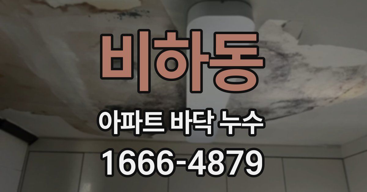 비하동 아파트 바닥 누수