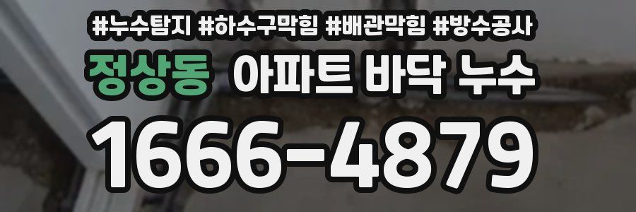 정상동 아파트 바닥 누수