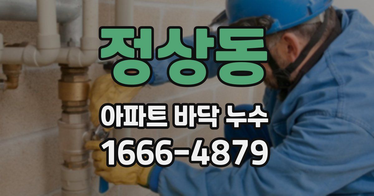 정상동 아파트 바닥 누수