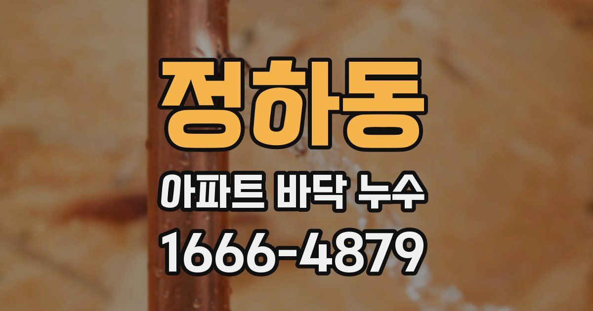 정하동 아파트 바닥 누수