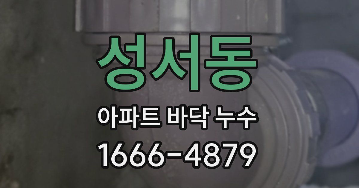성서동 아파트 바닥 누수