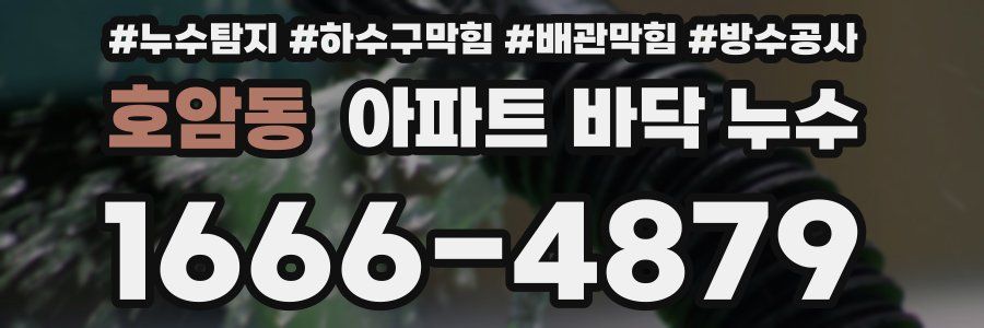 호암동 아파트 바닥 누수