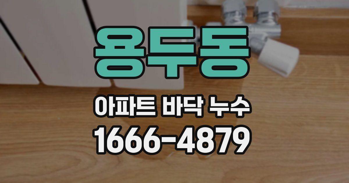 용두동 아파트 바닥 누수