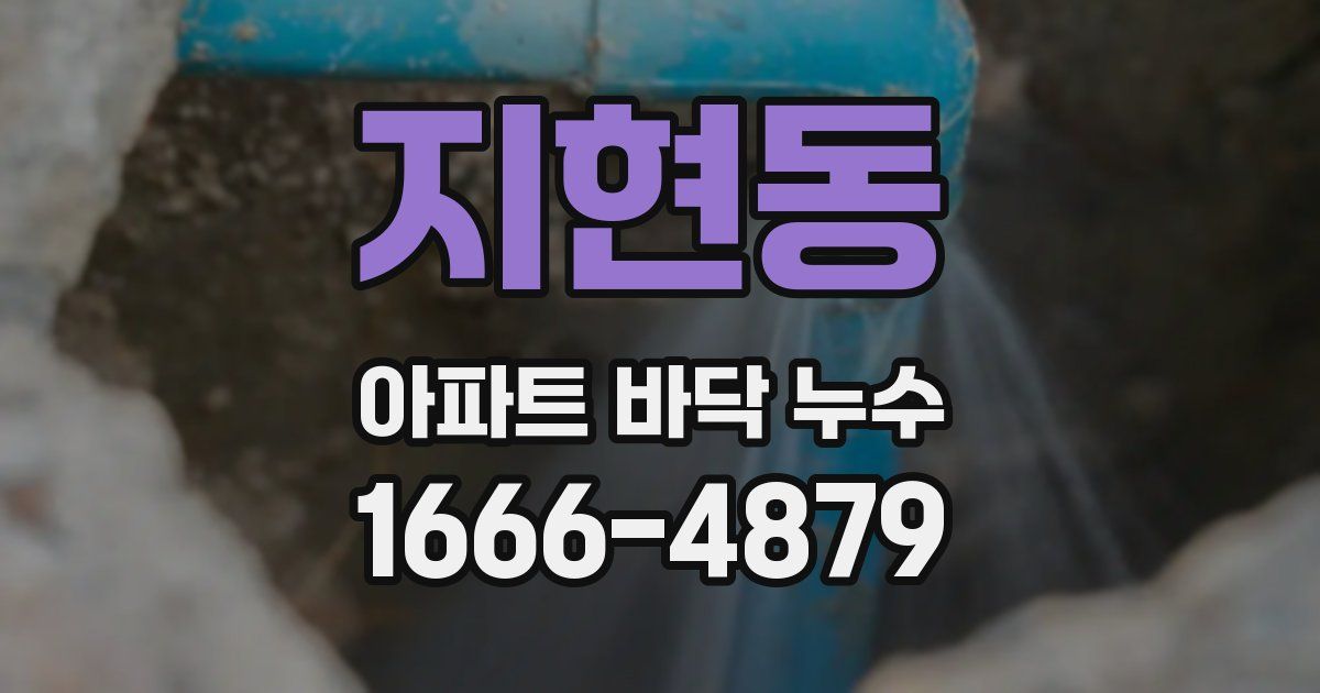 지현동 아파트 바닥 누수