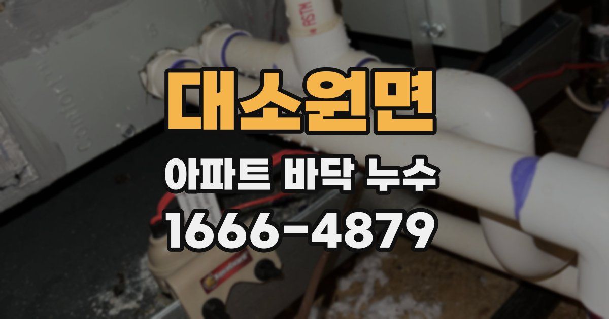 대소원면 아파트 바닥 누수