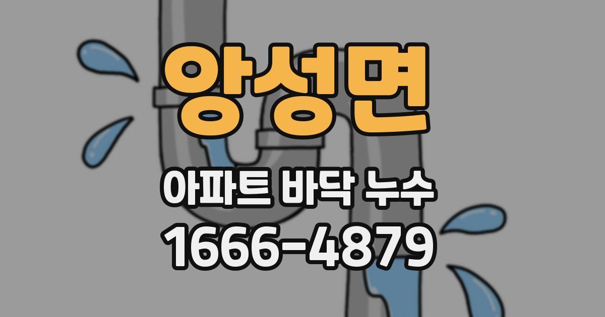 앙성면 아파트 바닥 누수