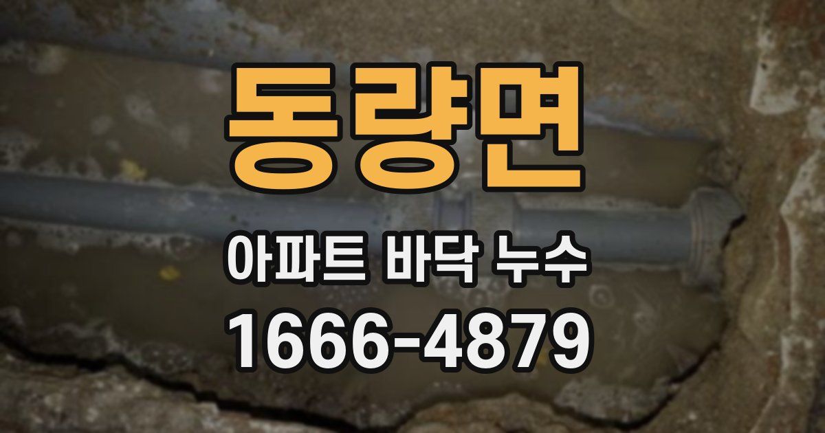 동량면 아파트 바닥 누수
