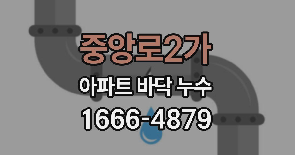 중앙로2가 아파트 바닥 누수