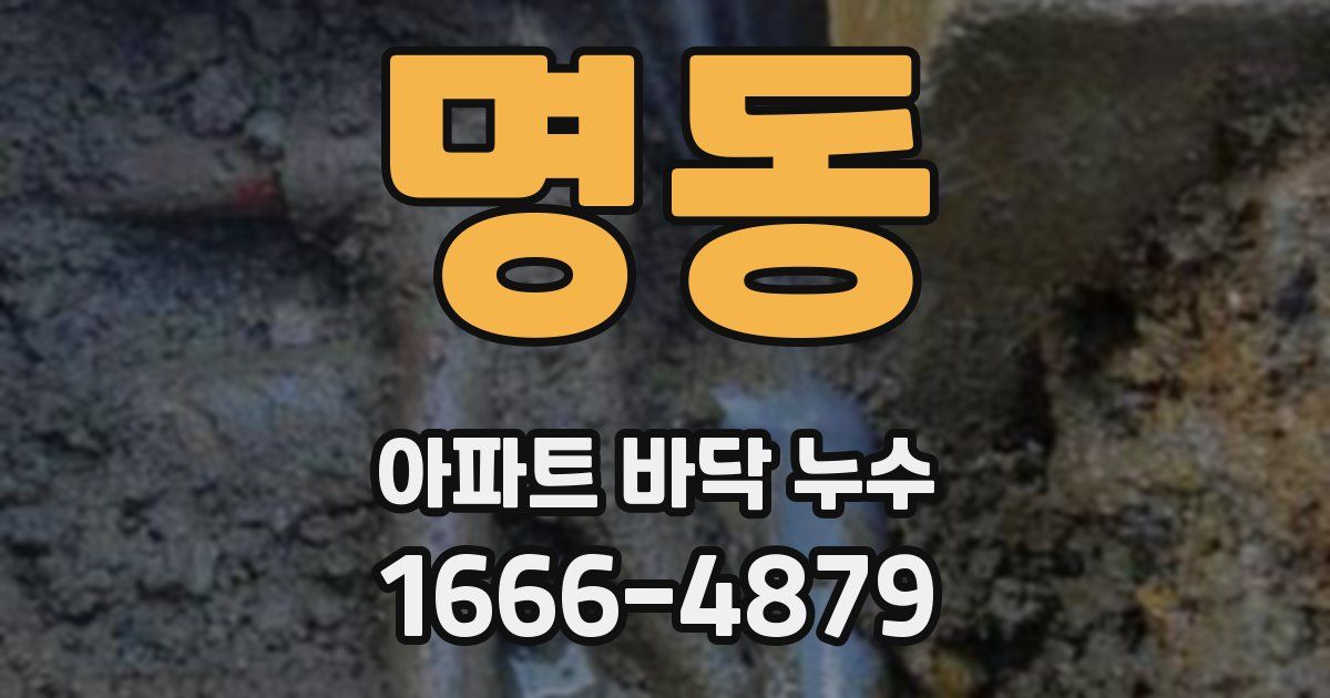 명동 아파트 바닥 누수