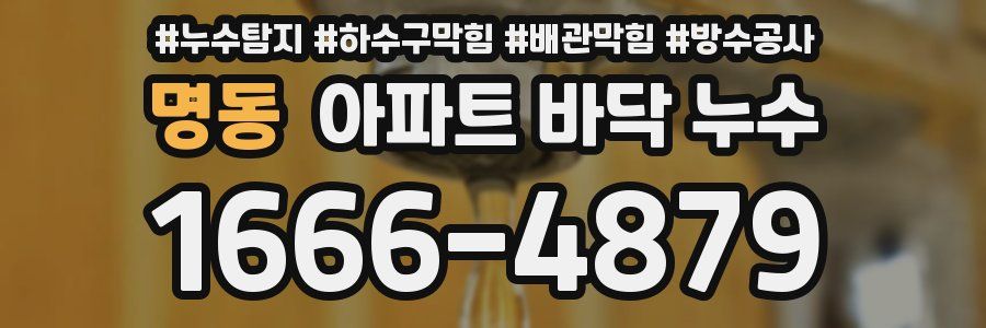 명동 아파트 바닥 누수