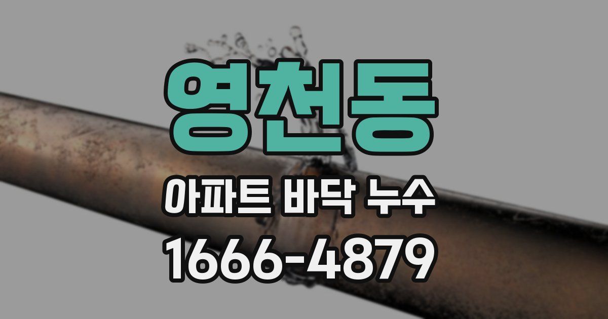 영천동 아파트 바닥 누수