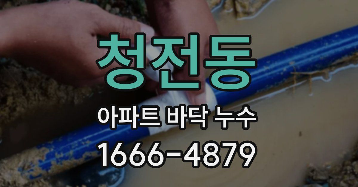 청전동 아파트 바닥 누수