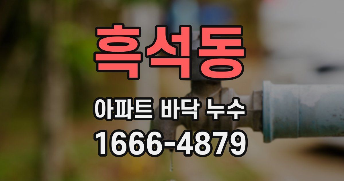 흑석동 아파트 바닥 누수