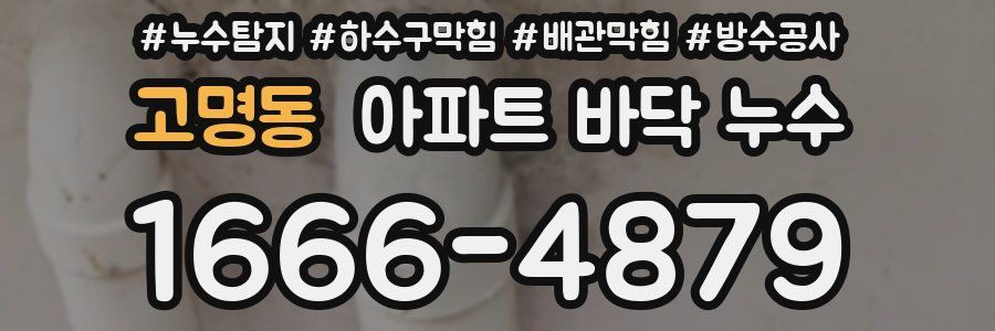 고명동 아파트 바닥 누수