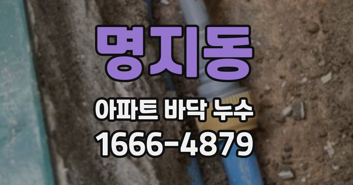 명지동 아파트 바닥 누수