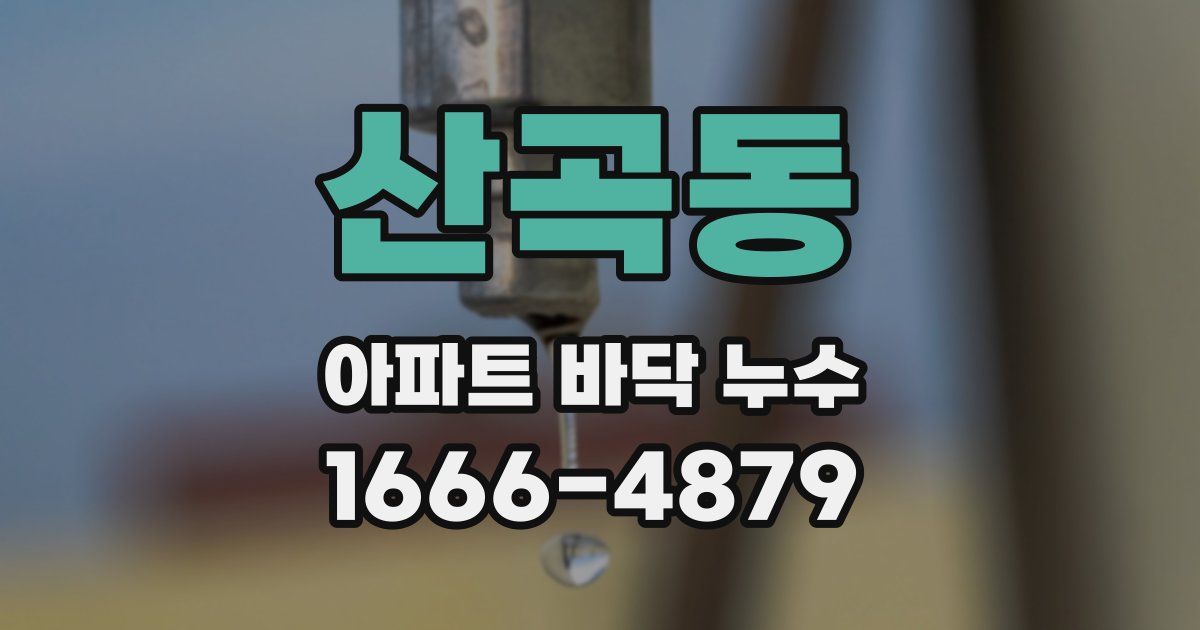 산곡동 아파트 바닥 누수