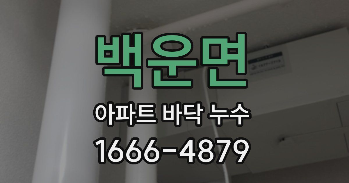백운면 아파트 바닥 누수
