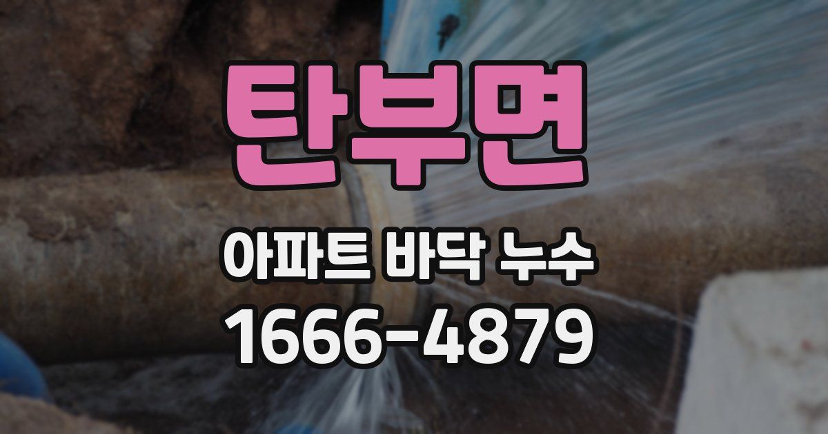탄부면 아파트 바닥 누수