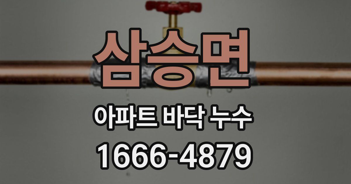 삼승면 아파트 바닥 누수