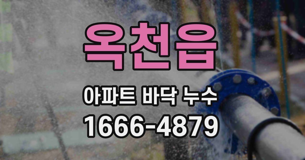 옥천읍 아파트 바닥 누수