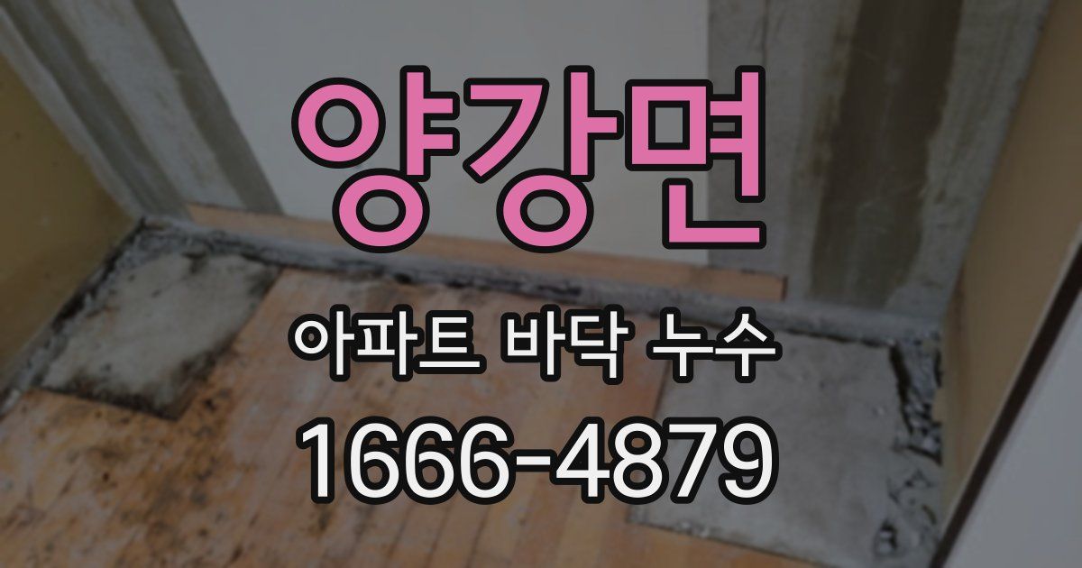 양강면 아파트 바닥 누수