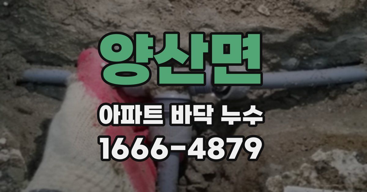 양산면 아파트 바닥 누수