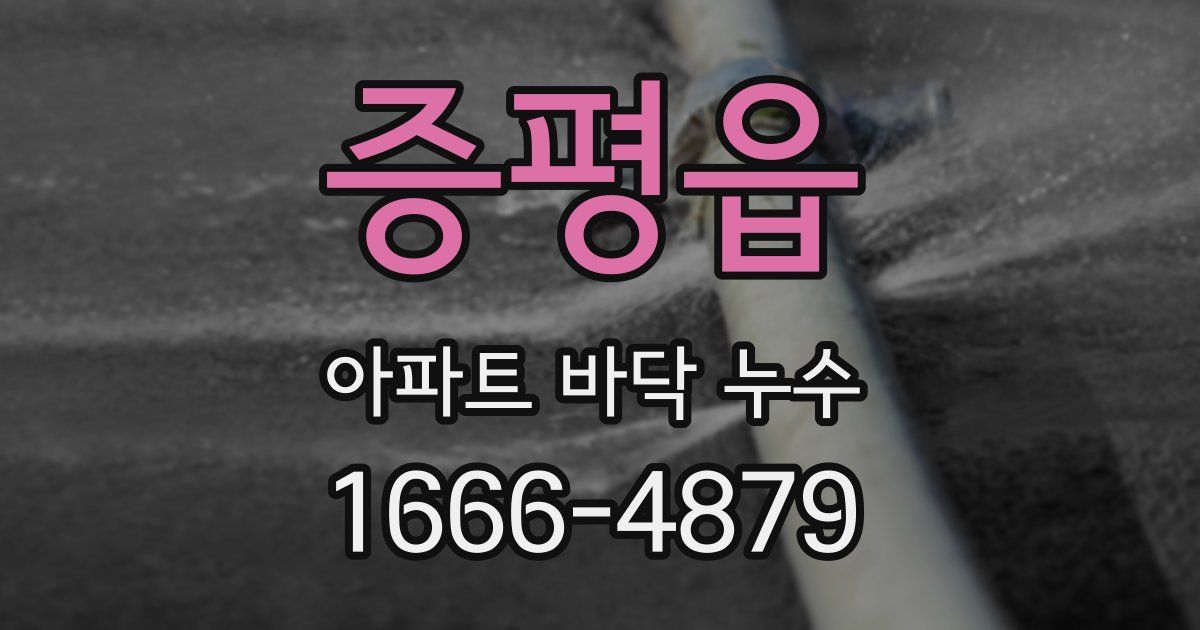 증평읍 아파트 바닥 누수