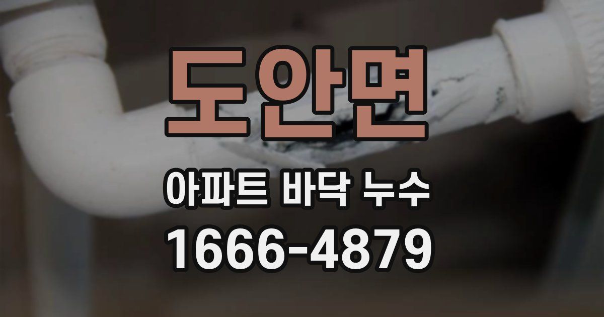 도안면 아파트 바닥 누수