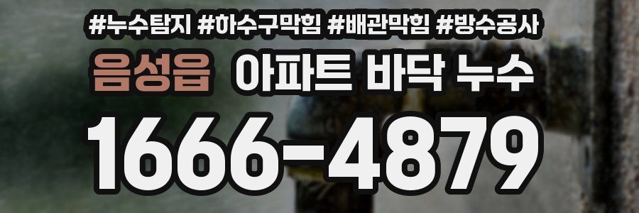 음성읍 아파트 바닥 누수