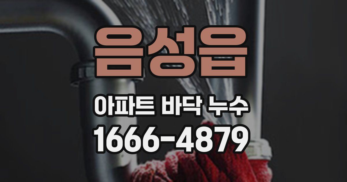 음성읍 아파트 바닥 누수