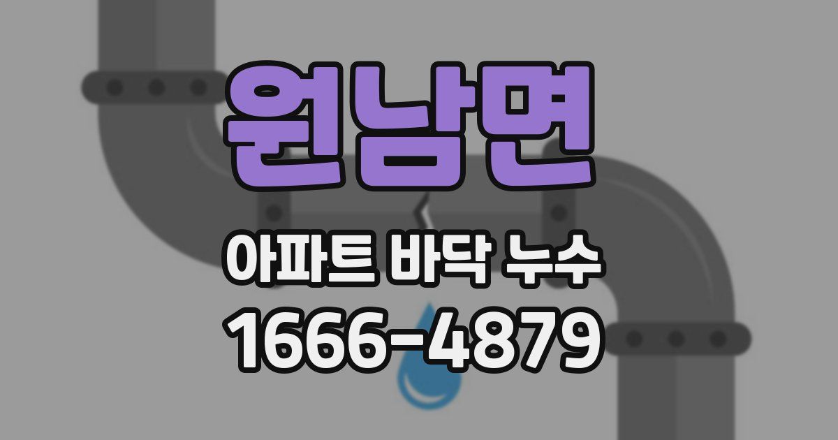 원남면 아파트 바닥 누수