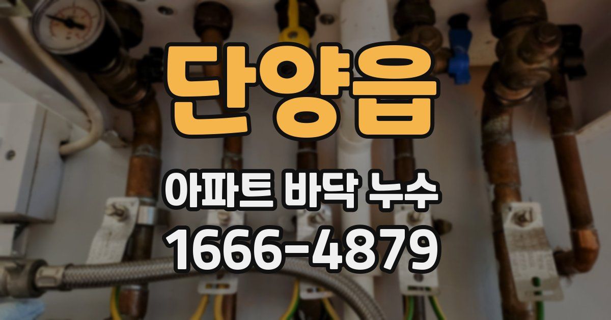 단양읍 아파트 바닥 누수