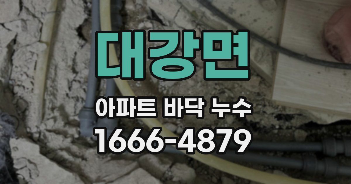 대강면 아파트 바닥 누수