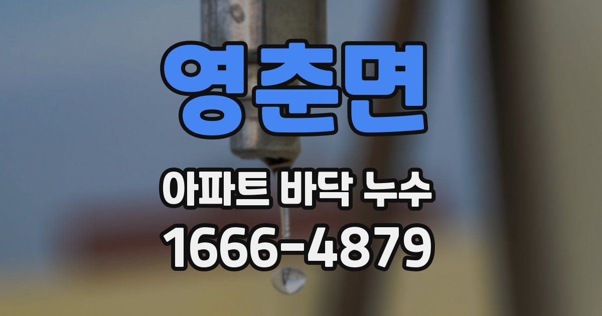 영춘면 아파트 바닥 누수