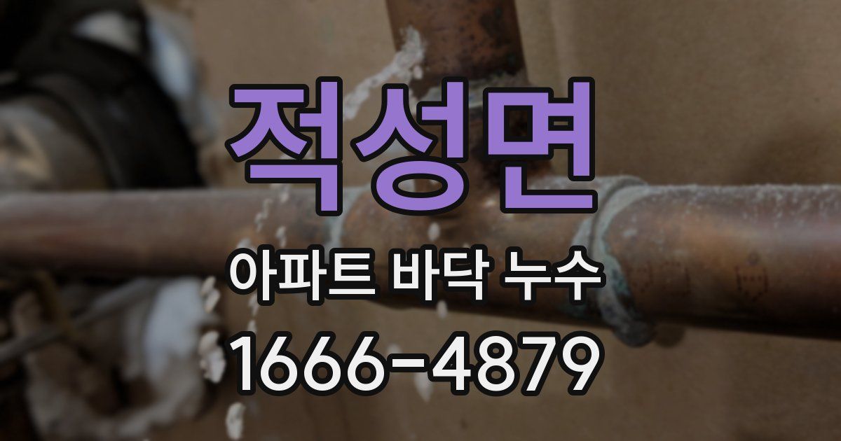 적성면 아파트 바닥 누수