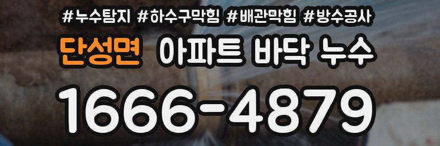 단성면 아파트 바닥 누수